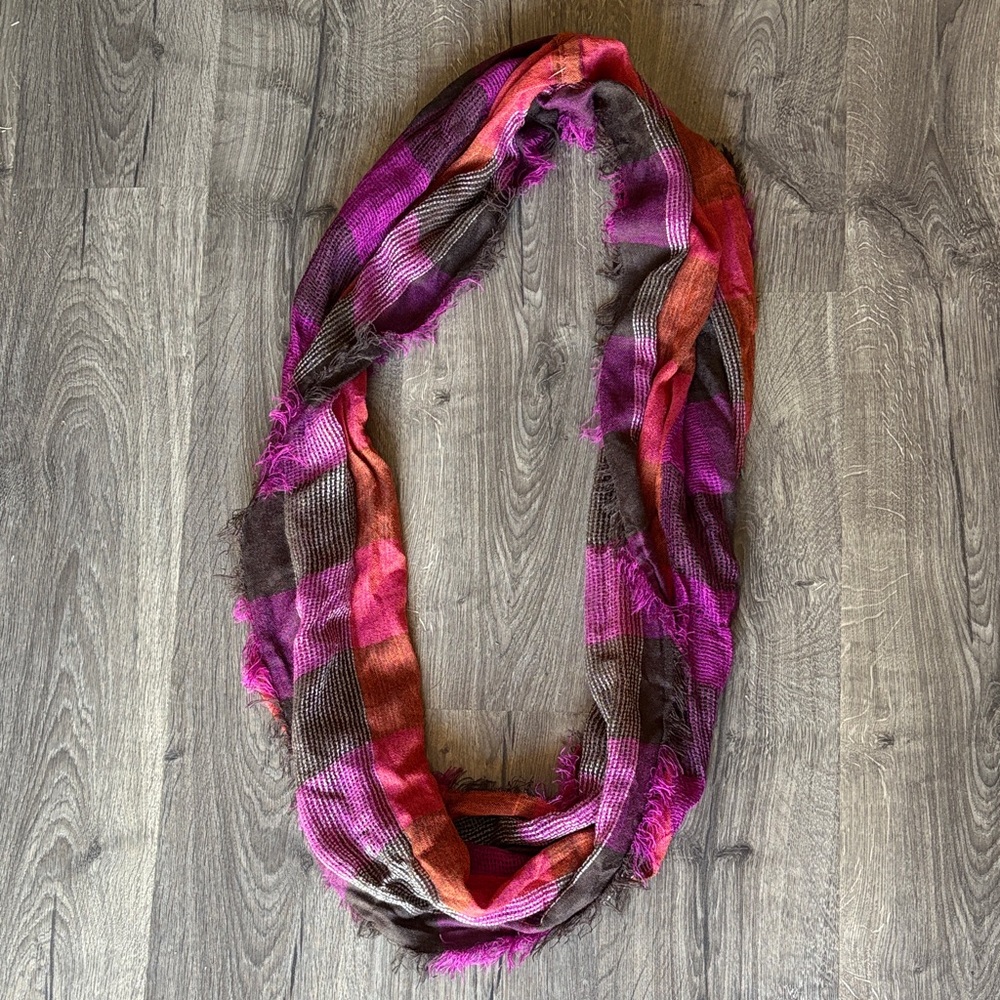 Cejon Vibrant Pink and Brown Scarf